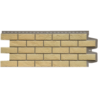 Фасадная панель Grand Line Состаренный кирпич Элит, ваниль