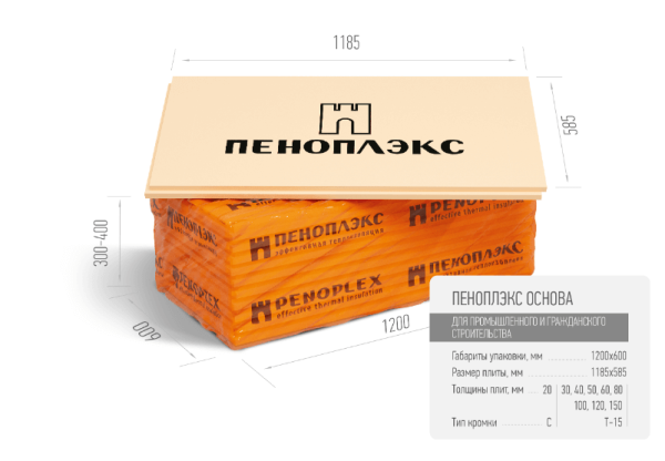 XPS Пеноплэкс Основа, 100 мм XPS Пеноплэкс Основа, 100 мм