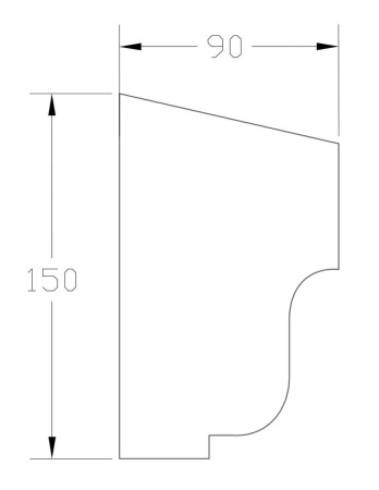 Подоконник ForPRO П-90x150