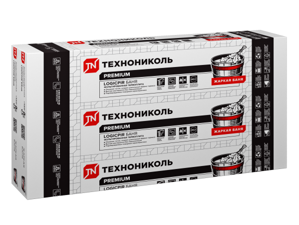 Плиты LOGICPIR Баня 1190x590x40мм, с L-кромкой Плиты LOGICPIR Баня 1190x590x40мм, с L-кромкой