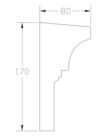 Подоконник ForPRO П-80x170