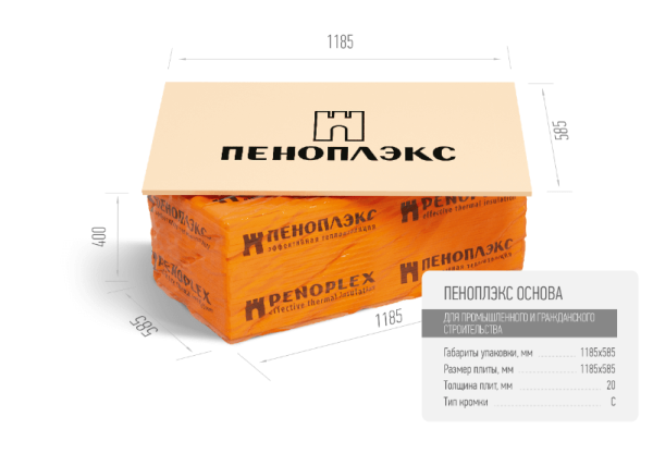 XPS Пеноплэкс Основа, 20 мм