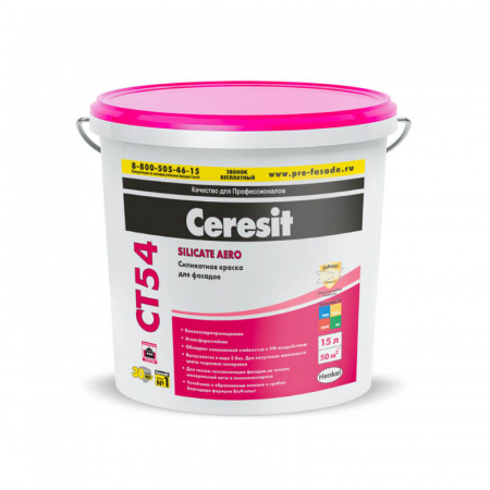 Краска силикатная Ceresit CT 54, 15л