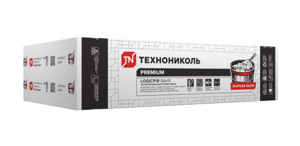 Плиты LOGICPIR Баня 1190x590x40мм, с L-кромкой Плиты LOGICPIR Баня 1190x590x40мм, с L-кромкой