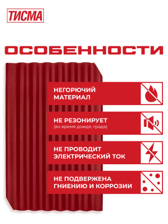 Фиброчерепица ТИСМА, 575 мм