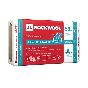 Утеплитель Rockwool Акустик Баттс, 50мм