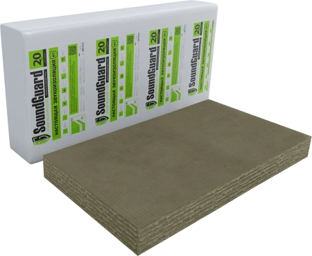 Плита звукопоглощающая SoundGuard ЭкоАкустик 80, 1250х600х50